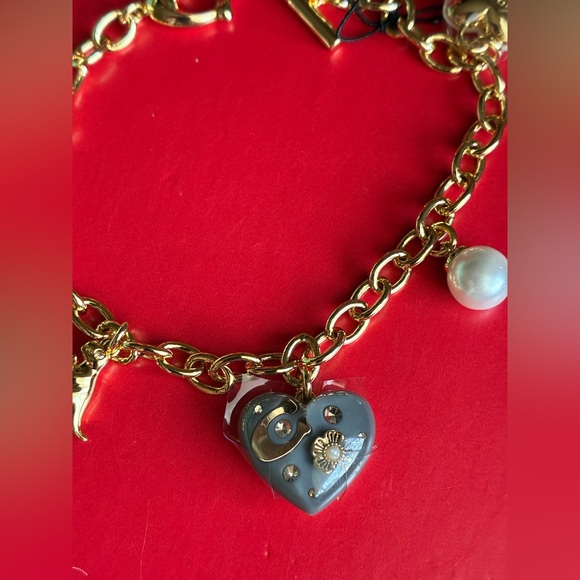 COACH Bracelet,Coach Gold and Gray Charm Bracelet - Picture 2 of 14